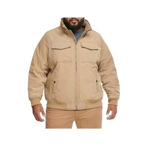 Dockers Men Quilted Lined Flight Bomber Jacket Harvest Gold Size Small